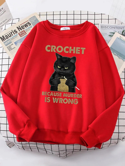 Βελονάκι γιατί το Murder Is Wrong Γυναικεία φούτερ με κουκούλα σε μόδα casual fleece Oversized φόρμα αθλητικής φόρμας με κουκούλα Hip Hop
