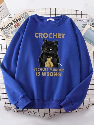 Βελονάκι γιατί το Murder Is Wrong Γυναικεία φούτερ με κουκούλα σε μόδα casual fleece Oversized φόρμα αθλητικής φόρμας με κουκούλα Hip Hop