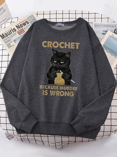 Βελονάκι γιατί το Murder Is Wrong Γυναικεία φούτερ με κουκούλα σε μόδα casual fleece Oversized φόρμα αθλητικής φόρμας με κουκούλα Hip Hop