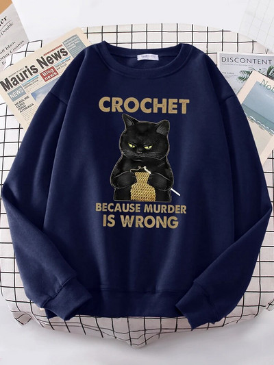 Βελονάκι γιατί το Murder Is Wrong Γυναικεία φούτερ με κουκούλα σε μόδα casual fleece Oversized φόρμα αθλητικής φόρμας με κουκούλα Hip Hop