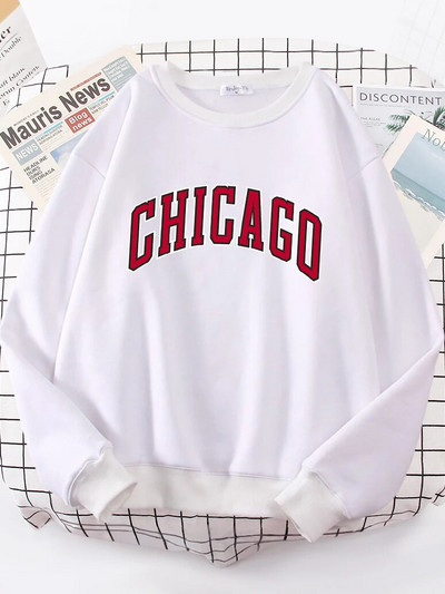 American City Chicago Hoodies Naiste Lihtne S-XXL Pusa Lahtine Tänav Kvaliteetne dressipluus hip hop Vabaaja soojad topid naistele