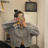 Φούτερ Γυναικεία με μοντέρνο φερμουάρ παντός αγώνα Μοντέρνο κορεατικό στυλ Harajuku Ins Retro Autumn Casual Office Ladies Daily New Arrival