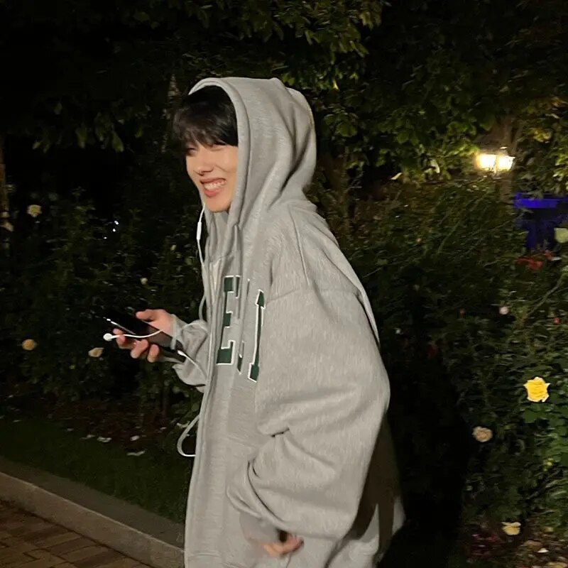 ΝΕΑ Kpop Nct Dream Φωνητική Συναυλία Ίδια με κουκούλα Lonely Grey Χρώμα Μακρυμάνικο βαμβακερό Bp Φούτερ Y2K Oversize Ζακέτα με φερμουάρ