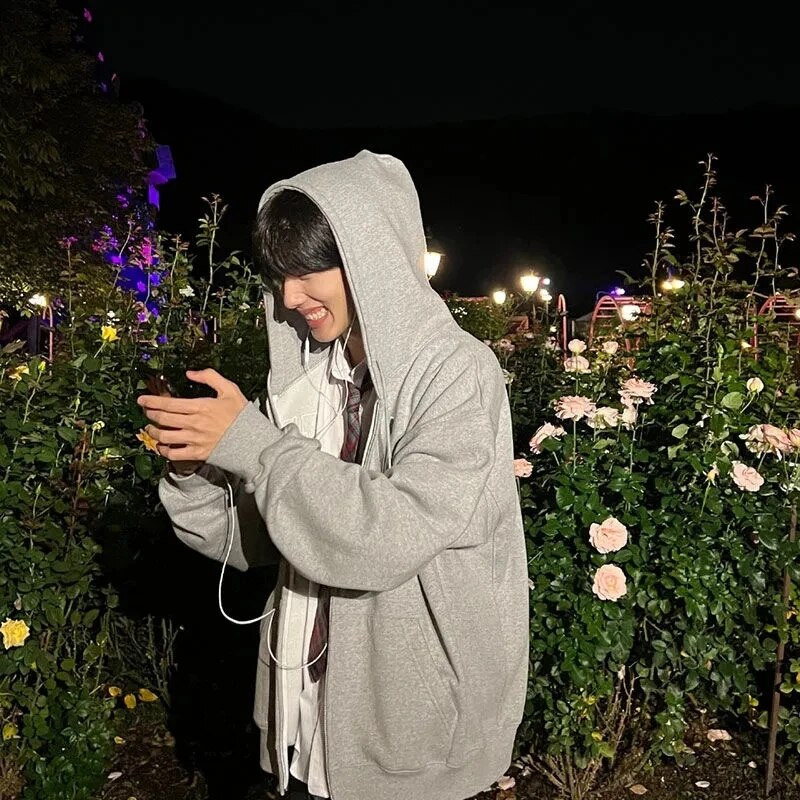 ΝΕΑ Kpop Nct Dream Φωνητική Συναυλία Ίδια με κουκούλα Lonely Grey Χρώμα Μακρυμάνικο βαμβακερό Bp Φούτερ Y2K Oversize Ζακέτα με φερμουάρ