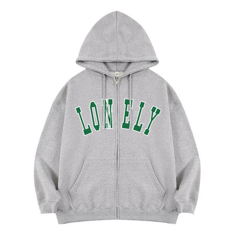 ΝΕΑ Kpop Nct Dream Φωνητική Συναυλία Ίδια με κουκούλα Lonely Grey Χρώμα Μακρυμάνικο βαμβακερό Bp Φούτερ Y2K Oversize Ζακέτα με φερμουάρ