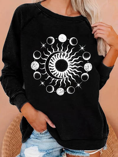 Nägus, huvitav, trükitud 2023. aasta uus O-kaelusega pikkade varrukatega naiste sügis- ja talvemood naisteriided Y2K vabaaja kapuuts