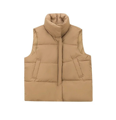 Moteriška liemenė be rankovių, žieminiai viršutiniai rūbai su užtrauktuku, šilti, lengvi, medvilninė apykakle su kišene