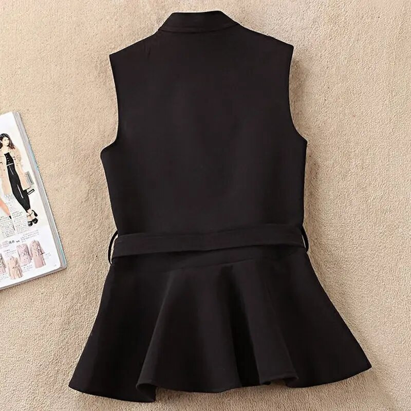 2023 Νέα άνοιξη για γυναίκες casual κοντό αμάνικο φανελάκι Γυναικεία vintage αμάνικα μπλούζες Γυναικείες μπλούζες με φιόγκους βολάν με ζώνη A194