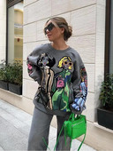 EDSA naiste vabaaja tüdrukute dressipluus 2023, uus moodne naiste ümarkaelus, pikkade varrukatega pleekinud efektiga kapuuts, šikk pullover