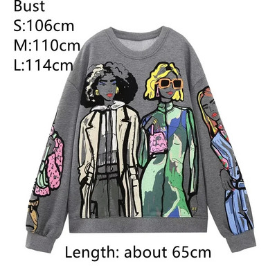 EDSA naiste vabaaja tüdrukute dressipluus 2023, uus moodne naiste ümarkaelus, pikkade varrukatega pleekinud efektiga kapuuts, šikk pullover