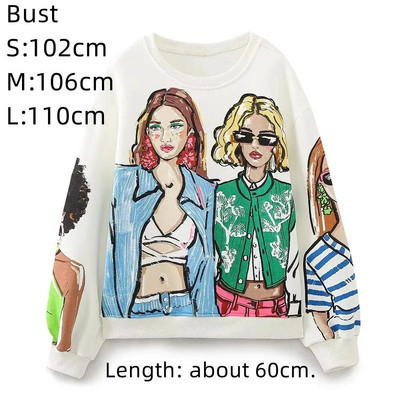 EDSA naiste vabaaja tüdrukute dressipluus 2023, uus moodne naiste ümarkaelus, pikkade varrukatega pleekinud efektiga kapuuts, šikk pullover