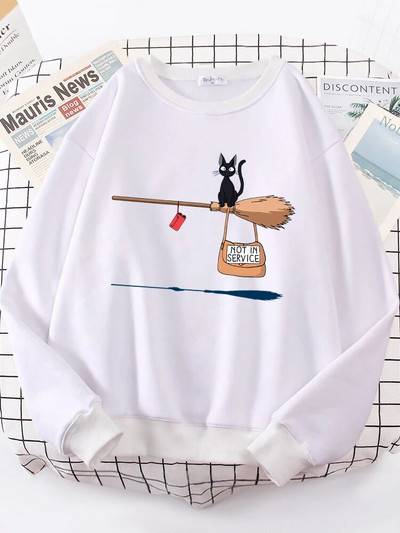 Miela katė, nenaudojama Spausdinti gobtuvai Moteriški laisvalaikio sportiniai drabužiai Vilna, šilta vilnonė megztiniai Laisvi gobtuvai rudeniniai drabužiai