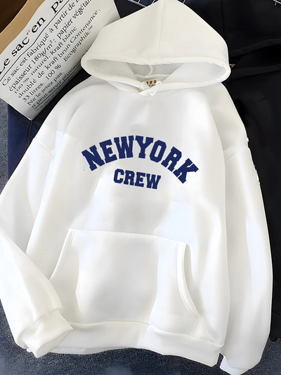 Hirsionsan New Yorgi kirjatrükiga dressipluus Naiste pehme vabaaja vaba spordirõivad Naiste kapuutsid soojad fliisist tüdrukute riided 2023 uus