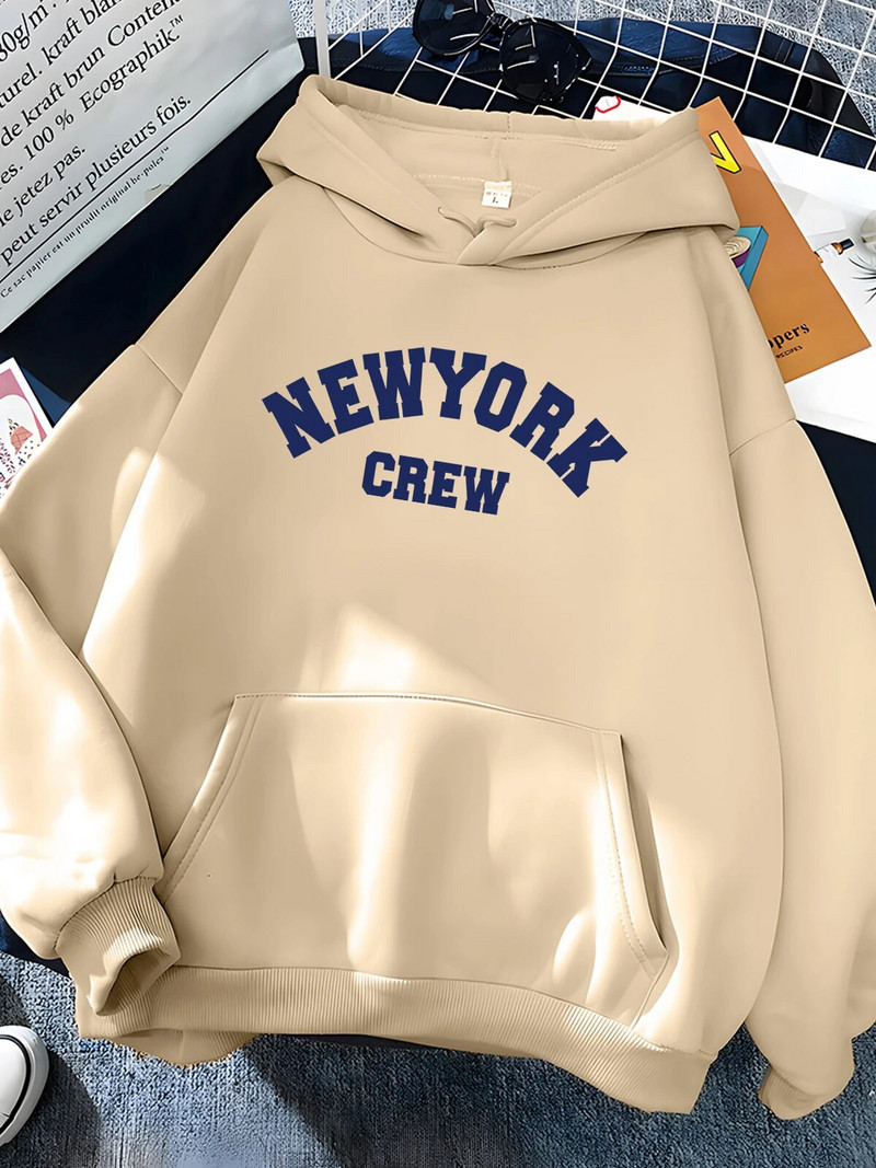 Hirsionsan New Yorgi kirjatrükiga dressipluus Naiste pehme vabaaja vaba spordirõivad Naiste kapuutsid soojad fliisist tüdrukute riided 2023 uus