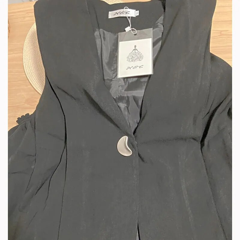 Ανοιξιάτικο γιλέκο φόρμας για γυναίκες Vintage αμάνικο φαρδύ καφέ γιλέκο Κορεάτικο επώνυμο επώνυμα γιλέκο Streetwear