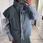 Vest Naiste talvised ülerõivad Uus lahtine paksendatud soe leib riided Stand krae varrukateta vest jakk puuvillane jakk