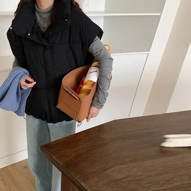 Vest Naiste talvised ülerõivad Uus lahtine paksendatud soe leib riided Stand krae varrukateta vest jakk puuvillane jakk