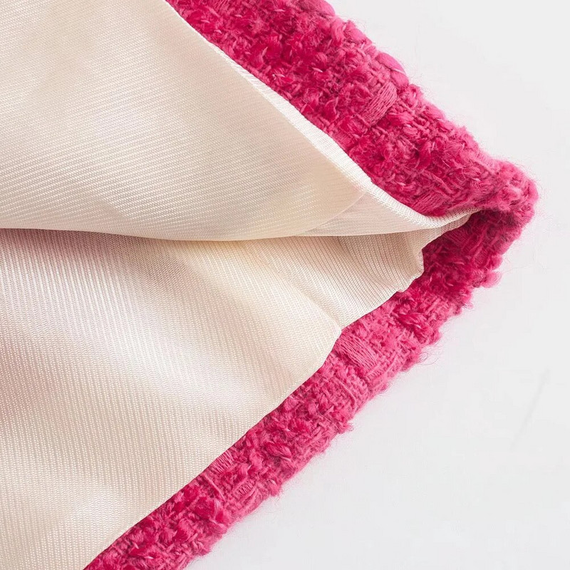 Žensko odijelo od tvida s dvostrukim kopčanjem i elegantnom teksturom, jakna s džepovima dugih rukava Ženska moderna ulična majica