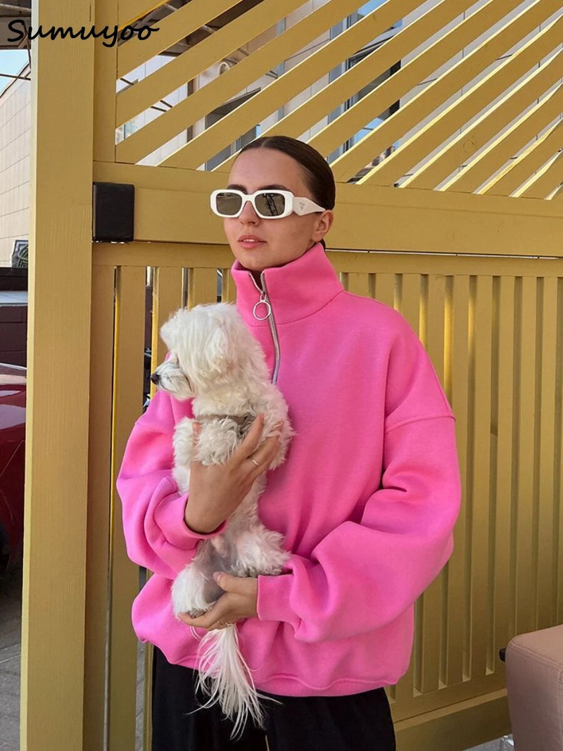 „Sumuyoo“ dideli gobtuvai ir megztiniai moterims rudens žiemai, stori, šilti vilnoniai megztiniai, mergaičių gatvės apranga, laisvi megztiniai