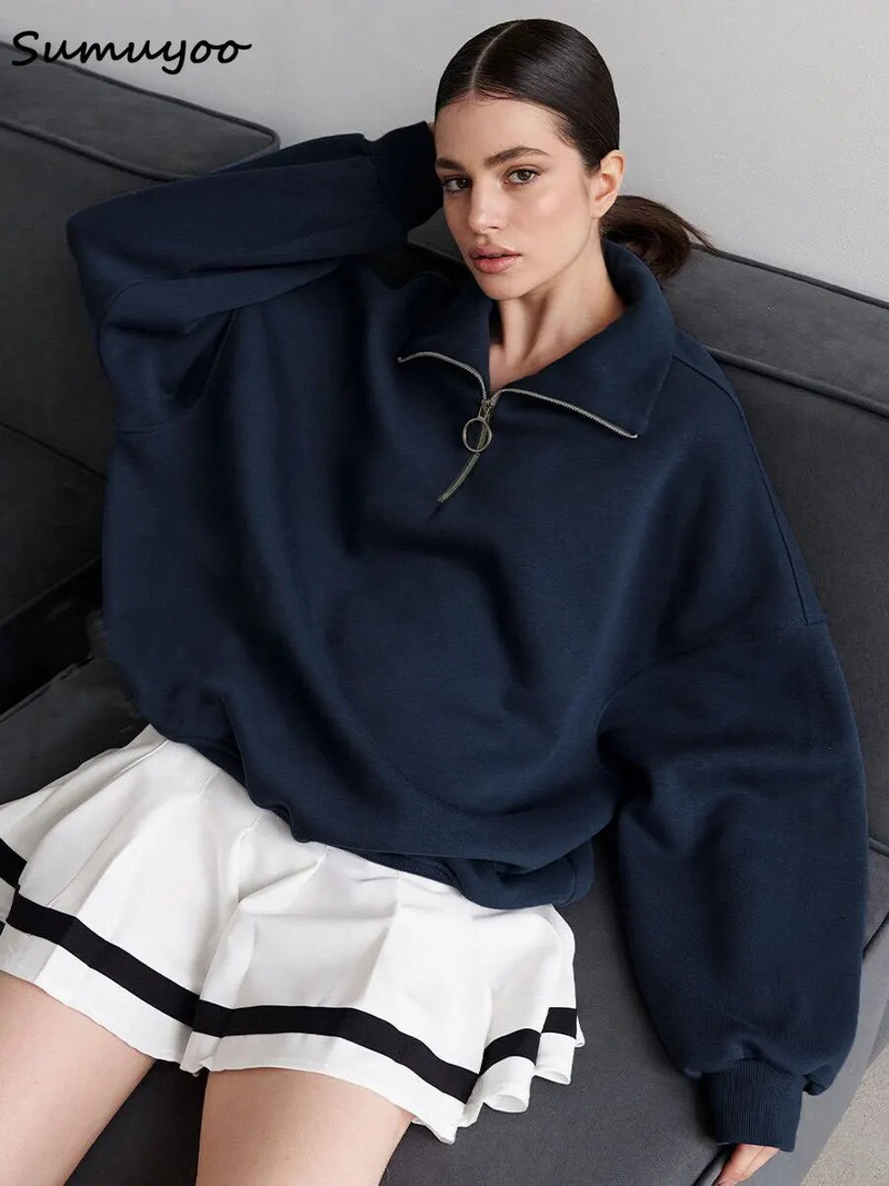 „Sumuyoo“ dideli gobtuvai ir megztiniai moterims rudens žiemai, stori, šilti vilnoniai megztiniai, mergaičių gatvės apranga, laisvi megztiniai