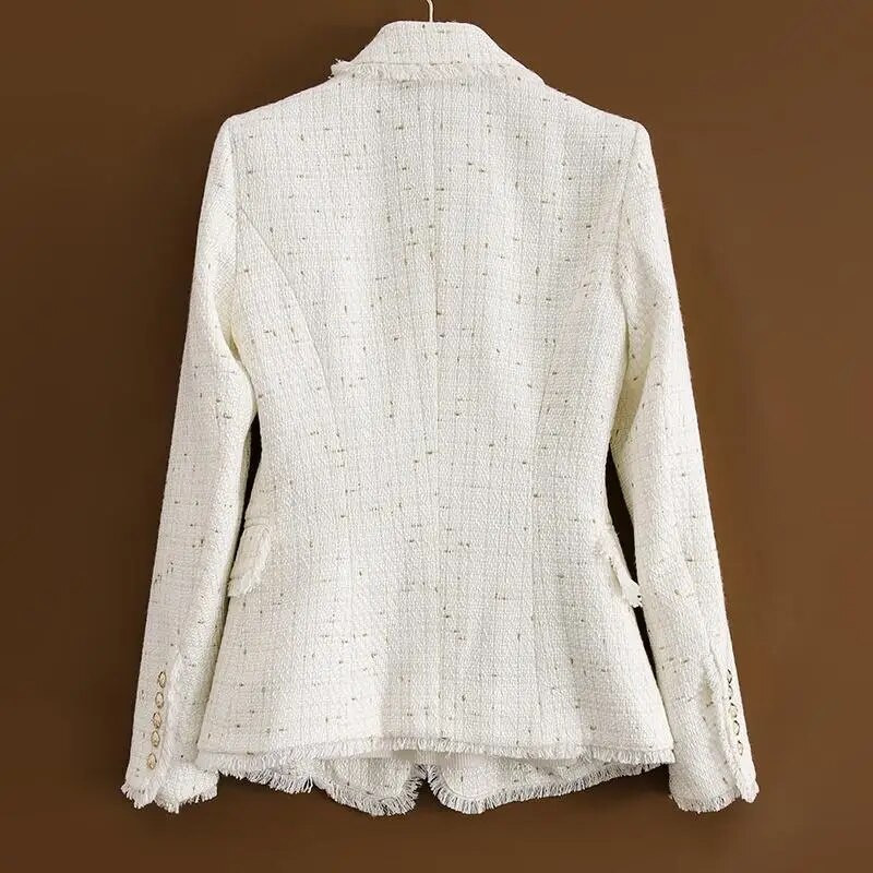 Μικρό άρωμα παλτό Γυναικεία σακάκια 2023 Νέο Ανοιξιάτικο φθινόπωρο με διπλό στήθος χρυσή γραμμή κοστούμι Γυναικείο πανωφόρι Tweed Blazer