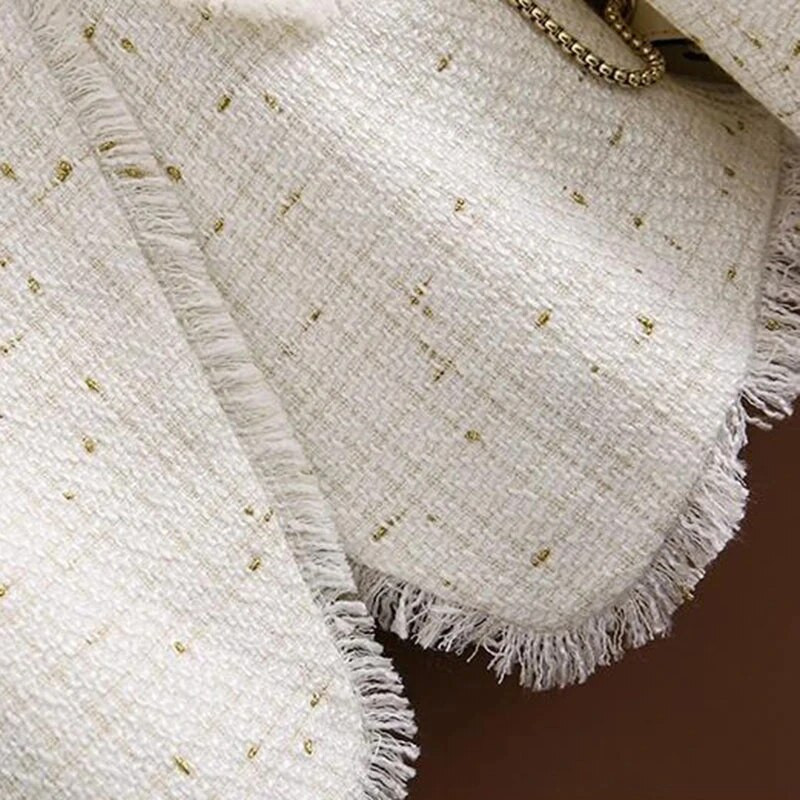 Μικρό άρωμα παλτό Γυναικεία σακάκια 2023 Νέο Ανοιξιάτικο φθινόπωρο με διπλό στήθος χρυσή γραμμή κοστούμι Γυναικείο πανωφόρι Tweed Blazer