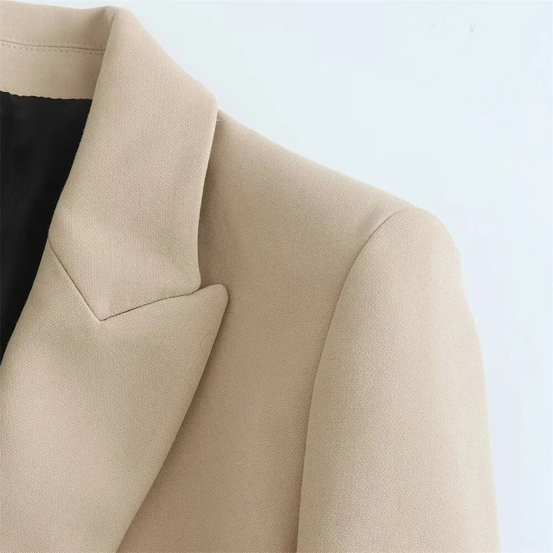 2023. aasta uus naiste kvaliteetne mood euro-ameerika stiilis kuldne nööbiga pikk bleiser