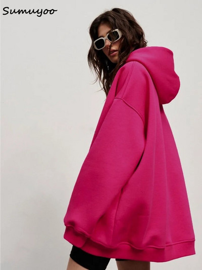 Bornladies Suured pusad ja dressipluusid naistele Sügistalvine Paksud soojad fliisist kampsunid Tüdrukutele Tänavarõivad Lahtine pullover