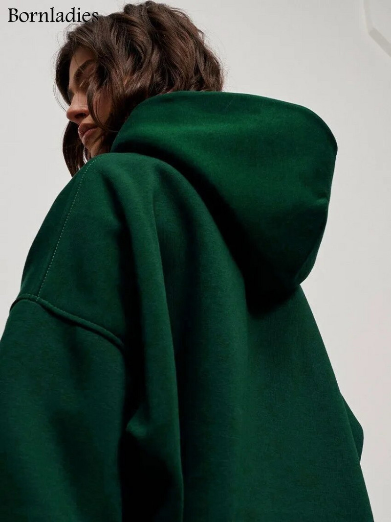 „Bornladies“ negabaritiniai gobtuvai ir megztiniai moterims Rudens žiema Stori šilti vilnoniai megztiniai Mergaičių gatvės apranga Laisvas megztinis