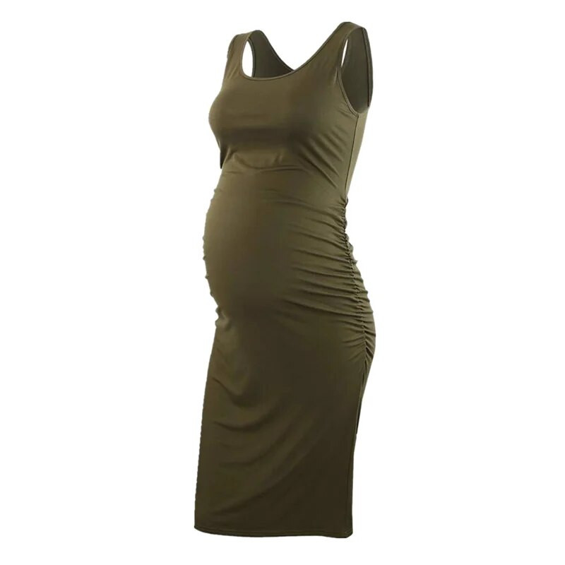 Naiste lühikeste varrukatega rasedakleidid vabaaja riided rasedatele dušikleit rasedatele emadele ühevärviline O kaelusega koduriided