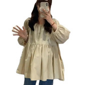 2023. aasta suvised rasedate naiste särgid, ühevärvilised moodsad O-kaelusega kolm neljandikku varrukatega plusssuuruses rasedatele mõeldud pluusid lahtised vabaaja topid