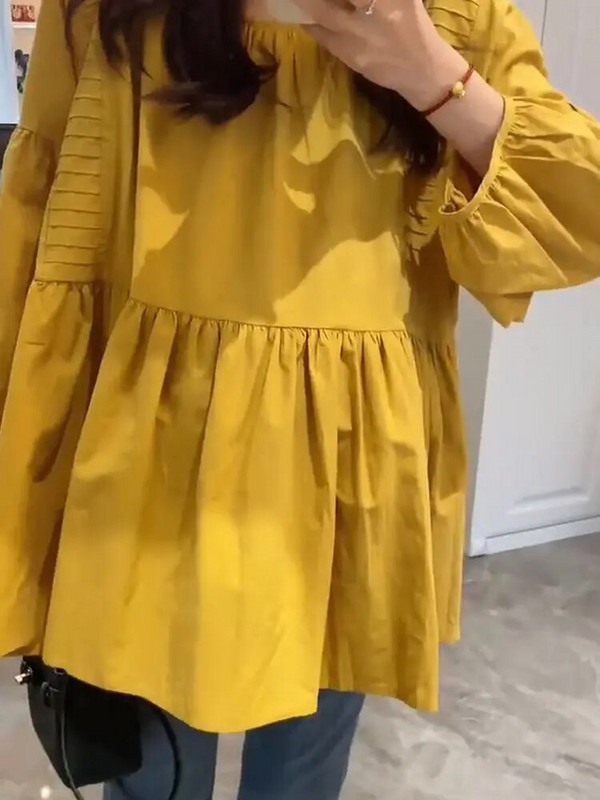 2023. aasta suvised rasedate naiste särgid, ühevärvilised moodsad O-kaelusega kolm neljandikku varrukatega plusssuuruses rasedatele mõeldud pluusid lahtised vabaaja topid