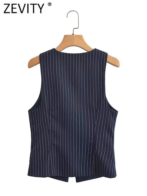 Zevity naiste mood, V-kaelusega triibuline print, õhuke vestiga jakk naistele, varrukateta, ühe pandlaga, äripinnaga vest-mantel CT3825