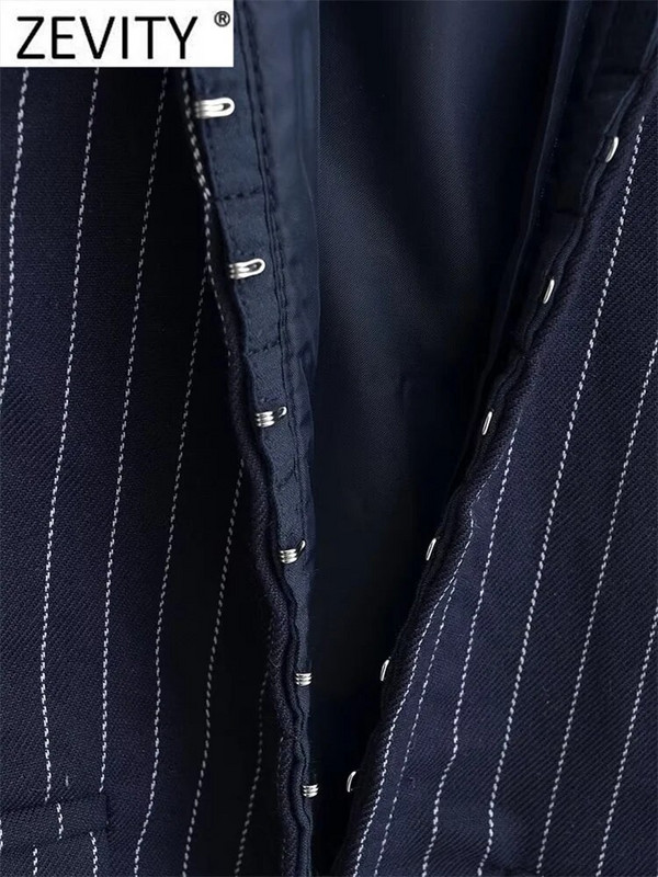 Zevity naiste mood, V-kaelusega triibuline print, õhuke vestiga jakk naistele, varrukateta, ühe pandlaga, äripinnaga vest-mantel CT3825