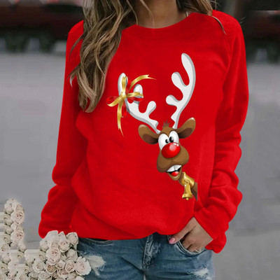 Naiste jõulukapslid Talvine kaelusega särk Ugly Kerge klassikaline trükitud pikkade varrukatega kampsun Solid Xmas Top sviiter