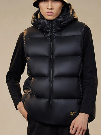 Γυναικείο γιλέκο με κουκούλα πάπια πουπουλένια χειμωνιάτικο χοντρό ζεστό αμάνικο ανδρικό παλτό μαύρο λεπτό γιλέκο μόδας Casual αντιανεμικό παλτό γιλέκο