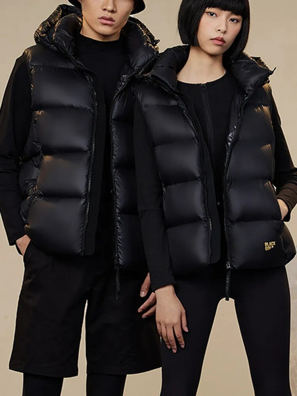 Kapuutsiga pardi sulejope naiste talvine paks soe varrukateta mantel Meeste must õhuke vest Mood vabaaja tuulekindel mantel