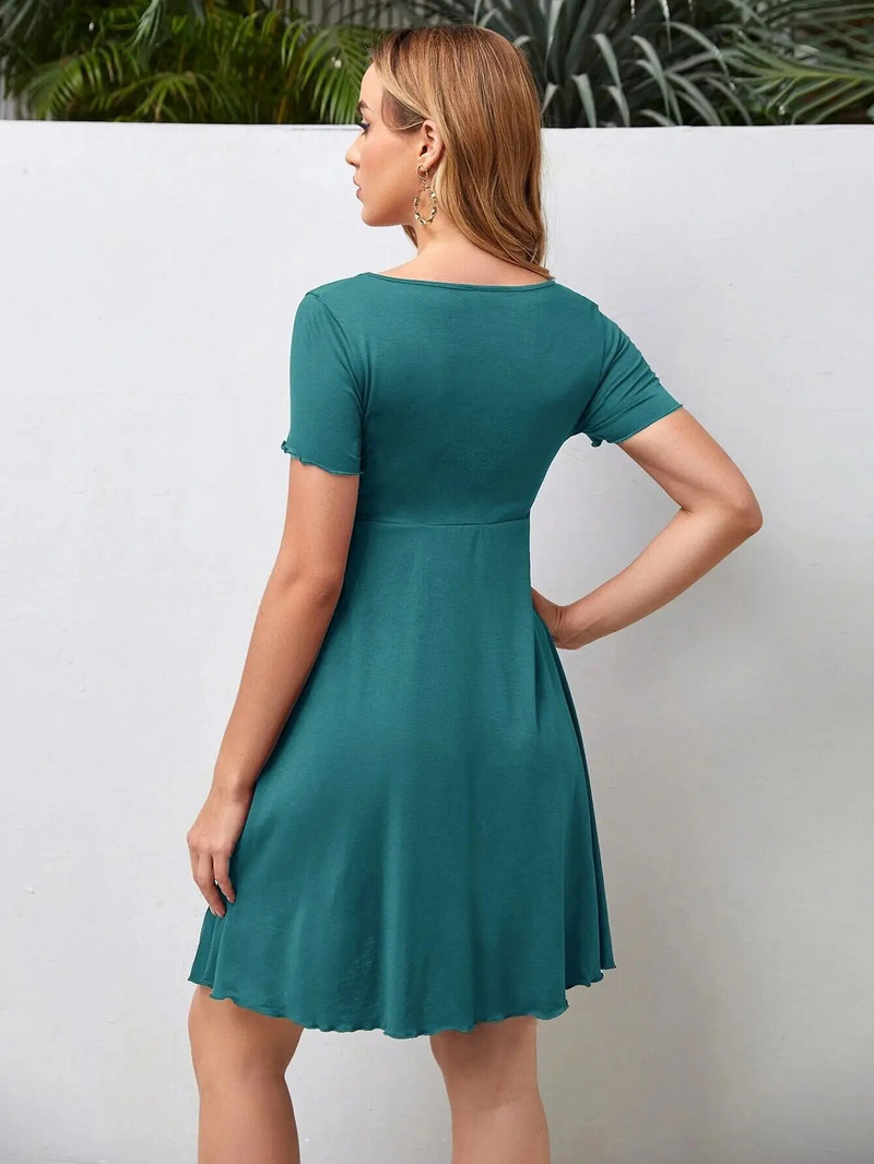 Drabužiai nėščiosioms Tvirtas raišteliai Suknelė Sijonas Vasarinis laisvalaikis nėščiosioms trumpomis rankovėmis V formos iškirpte Suknelė Vestido Nėštumo drabužiai