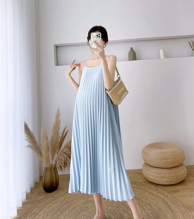 Suvine Korea moekas rasedate kleit, stiilne riietus rasedatele naistele kuumaks lahtiseks raseduseks