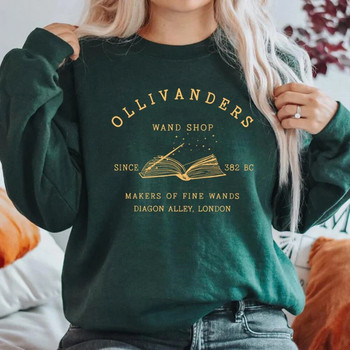 Wizard Book Shop Суичър HP Sweater Magic Wizard Hoodies Дамски суичъри с дълъг ръкав Book Nerd Pullover Fans Gift Hoodie