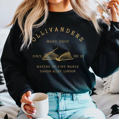 „Wizard Book Shop“ megztinis „HP Sweater Magic Wizard Hoodies“ Moteriški megztiniai ilgomis rankovėmis „Book Nerd Pullover“ gerbėjų dovanų gobtuvas