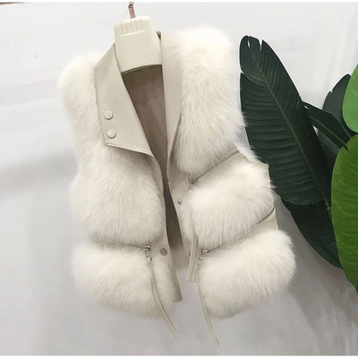 Tänava kunstkarusnahast jope Naiste kohev, soe varrukateta lahtine naiste vest 2023. aasta sügistalvine mood, paks Pu-daami mantel