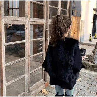 Tänava kunstkarusnahast jope Naiste kohev, soe varrukateta lahtine naiste vest 2023. aasta sügistalvine mood, paks Pu-daami mantel