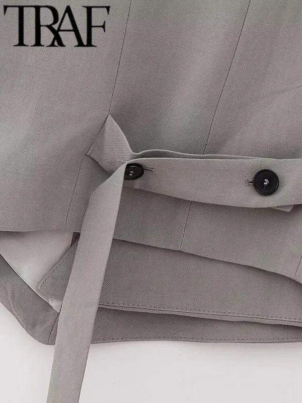 TRAF pilka elegantiška madinga moteriška liemenė be rankovių, 2023 m. vasarinė V kaklo asimetrinė plona liemenė, moteriška apkarpyta viršūnė Y2k Mujar