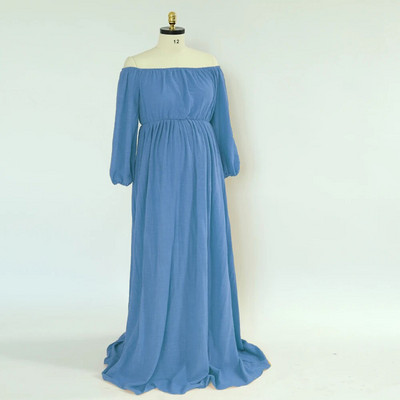 Rasedate fotograafia kleit Mugav boheemlaslik kleit Boho stiilis beebi dušikleit Linane puuvillane üks õlg rasedatele naistele