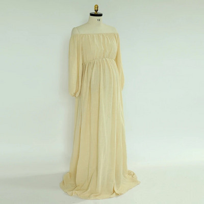 Rasedate fotograafia kleit Mugav boheemlaslik kleit Boho stiilis beebi dušikleit Linane puuvillane üks õlg rasedatele naistele