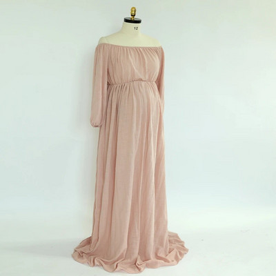 Rasedate fotograafia kleit Mugav boheemlaslik kleit Boho stiilis beebi dušikleit Linane puuvillane üks õlg rasedatele naistele