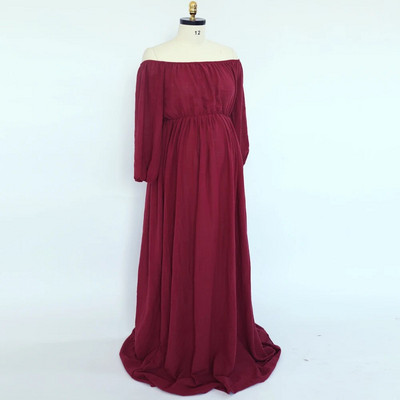 Rasedate fotograafia kleit Mugav boheemlaslik kleit Boho stiilis beebi dušikleit Linane puuvillane üks õlg rasedatele naistele