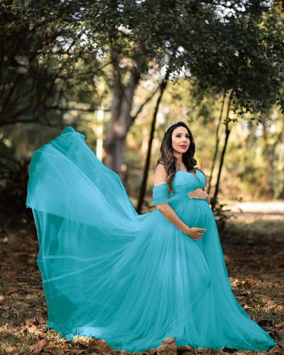 Rochie de maternitate cu umăr dezactivat pentru ședință foto Dantela Rochii de sarcină Rochie pentru femei însărcinate Recuzită Fotografie Ședință foto
