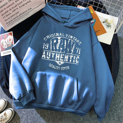 Originalus vintažinis 1971 m. neapdorotas ahthentinis moteriškas džemperis su hip-hop megztiniais rudeniniai laisvalaikio drabužiai, moteriškas vilnonis laisvas gobtuvas